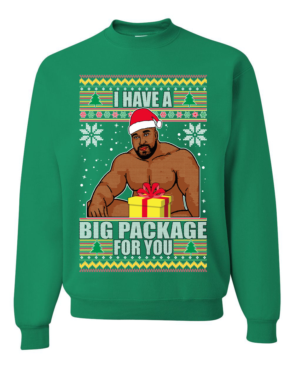 I Have A Big Package Meme Barry Wood Ugly Christmas Sweater Unisex Crewneck Graphic Sweatshirt