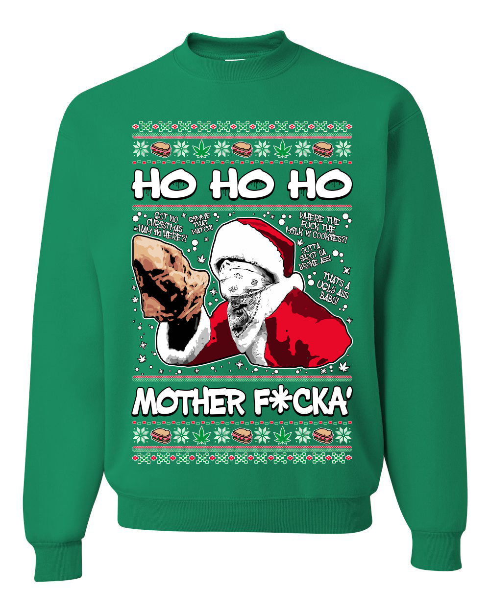 Friday Hood Santa Ugly Christmas Sweater Unisex Crewneck Sweatshirt