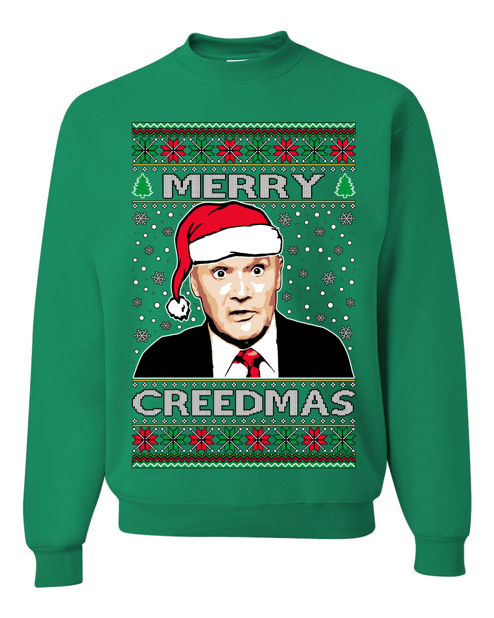 Merry Creedmas Office Humor TV Ugly Christmas Sweater Unisex Crewneck Sweatshirt