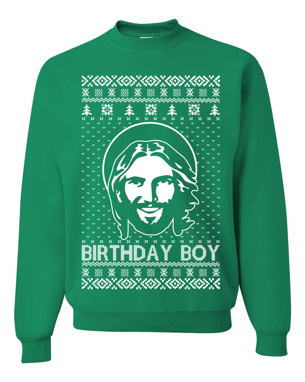 Birthday Boy Jesus Christ Ugly Christmas Sweater Unisex Crewneck Sweatshirt