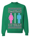 All I Want For Christmas Is For There To Be Two Genders Ugly Christmas Sweater Unisex Crewneck Sweatshirt