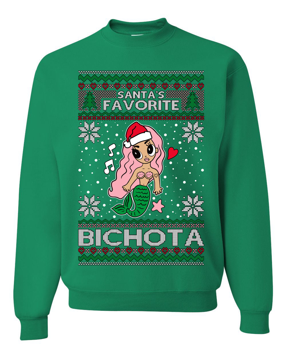 Christmas Karol G Santa's Favorite Bichota Ugly Christmas Sweater Unisex Crewneck Sweatshirt