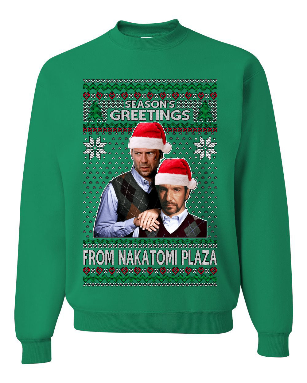 Season's Greeting From Nakatomi Plaza Ugly Christmas Sweater Unisex Crewneck Sweatshirt