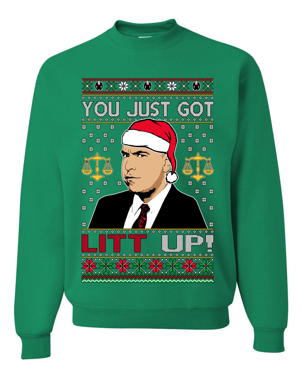 Just Got Litt Up Louis Tv Show Parody Ugly Christmas Sweater Unisex Crewneck Sweatshirt