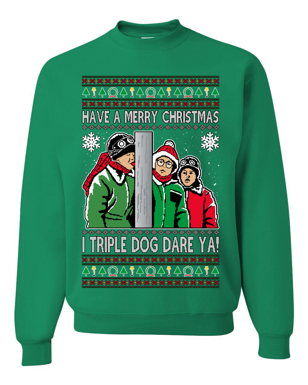I Triple Dog Dare Ya Merry Story Ugly Christmas Sweater Unisex Crewneck Sweatshirt