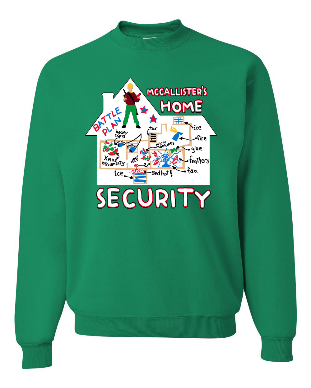 McCallister's Home Security Battle Plans Alone Christmas Unisex Crewneck Sweatshirt