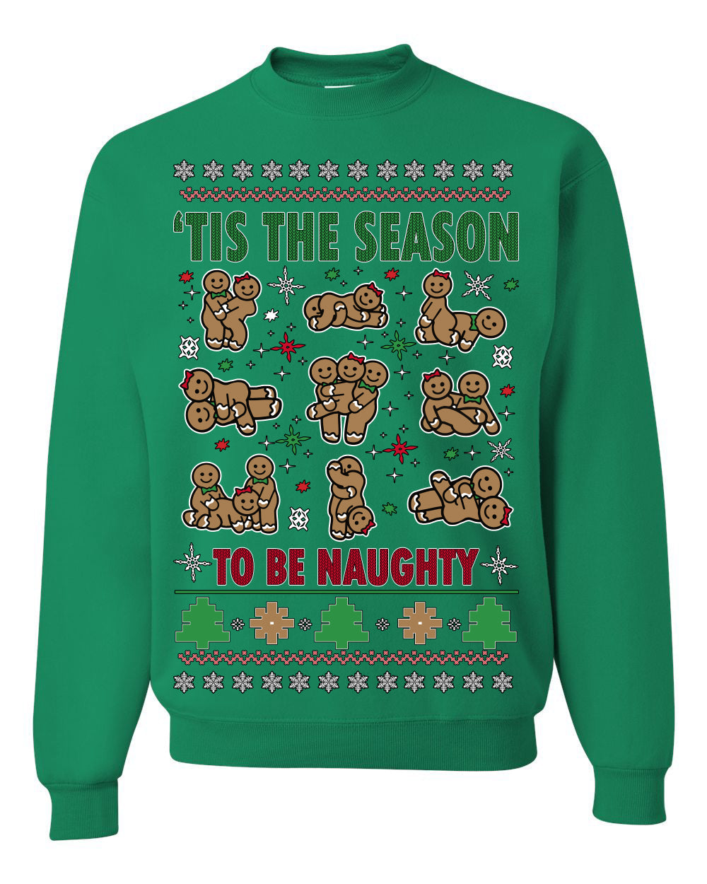 Tis' The Season To Be Naughty Unisex Ugly Crewneck Sweatshirt Crewneck Sweatshirt