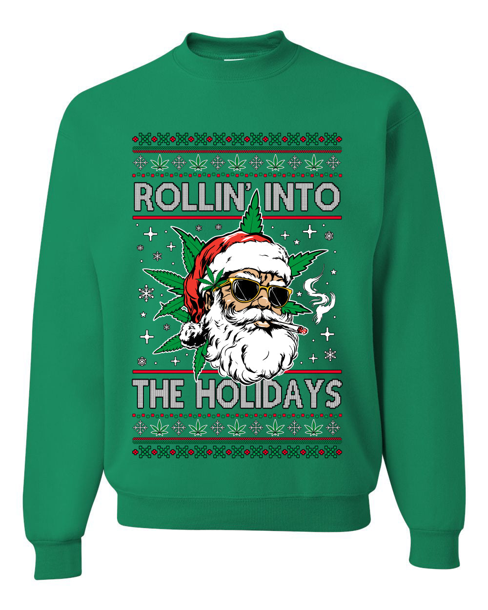 Rollin' Into The Holidays Christmas Sweater, Ugly Christmas Unisex Sweater, Crewneck Sweatshirts