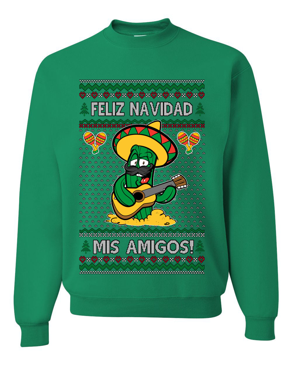 Feliz Navidad Mis Amigos!, Ugly Christmas Unisex Sweater, Crewneck Sweatshirts