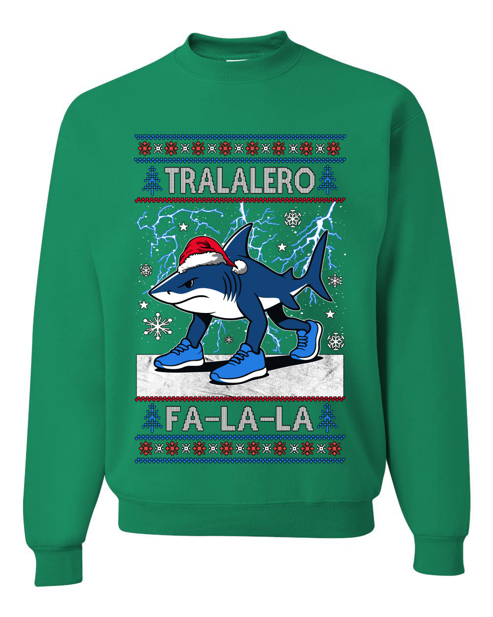 Tralalero Fa La La Brainrot,Unisex Ugly Christmas Sweater, Crewneck Sweatshirts