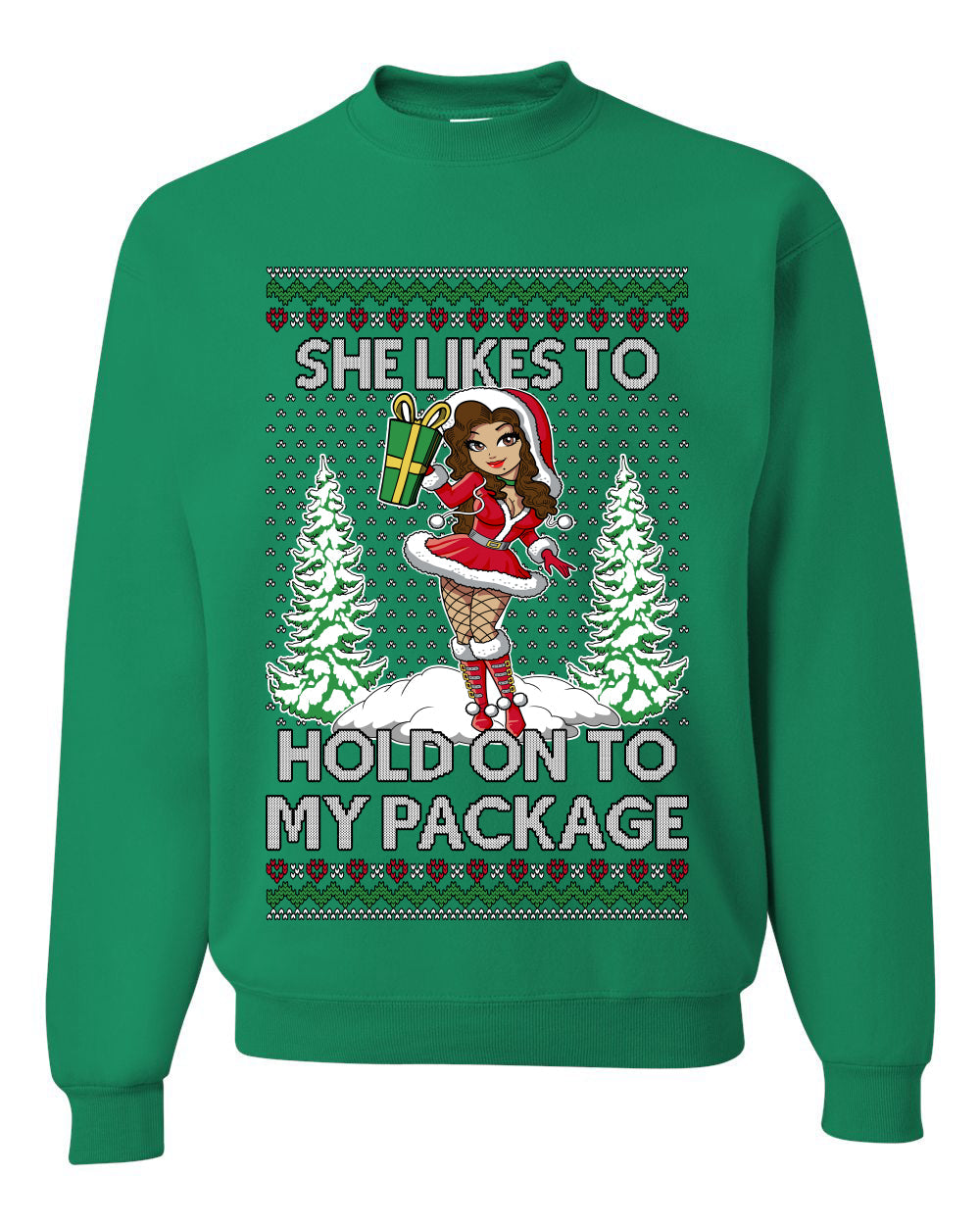Hold My Package, Funny Unisex Ugly Christmas Crewneck Sweatshirts