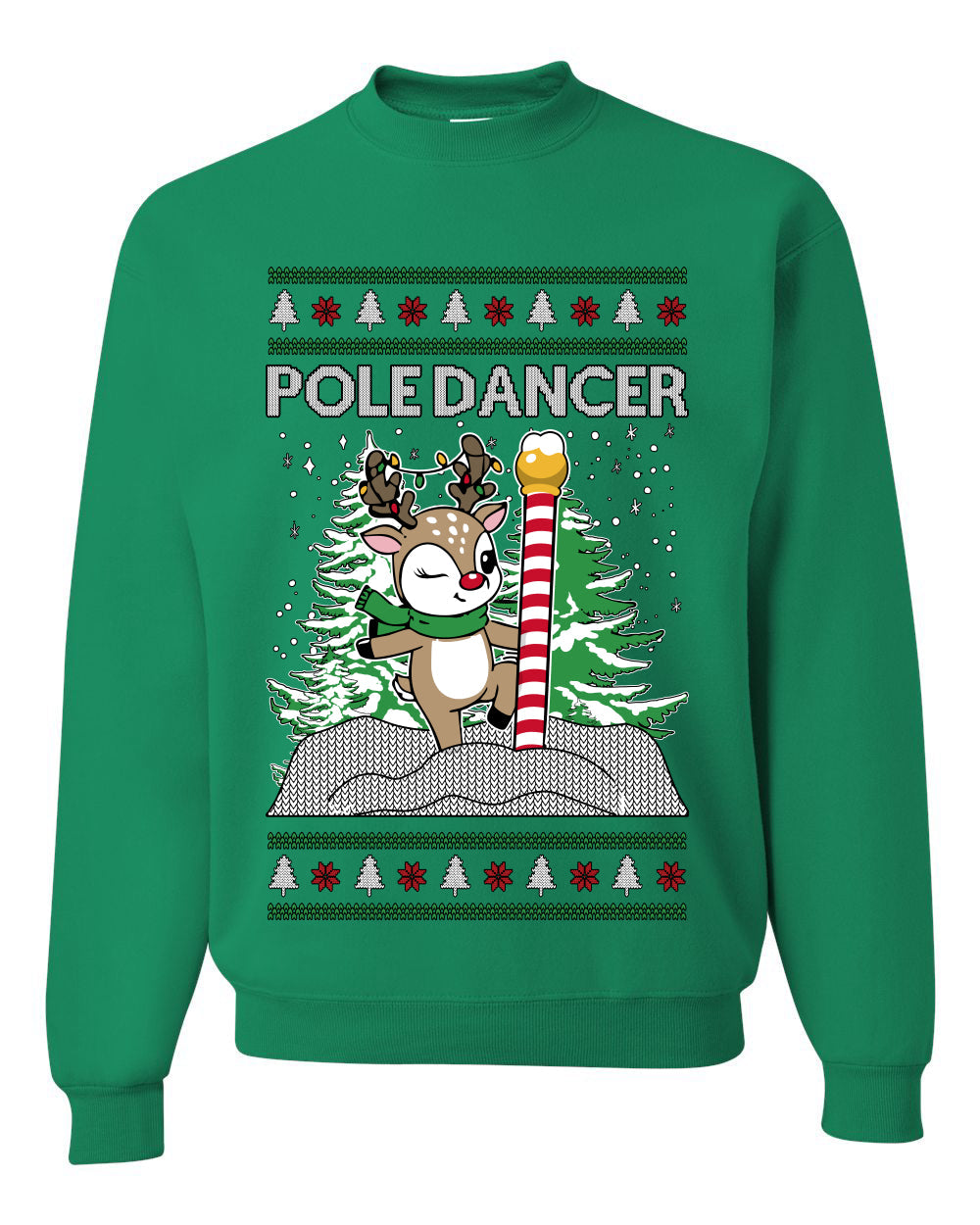 Pole Dancer, Unisex Ugly Christmas Sweater Crewneck Sweatshirts