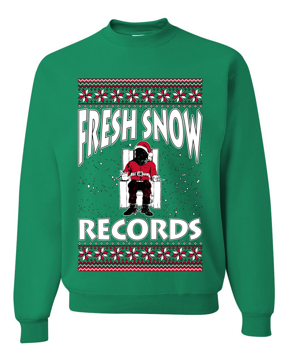 Fresh Snow Records Hip Hop Parody, Unisex Ugly Christmas Sweater, Crewneck Sweatshirts