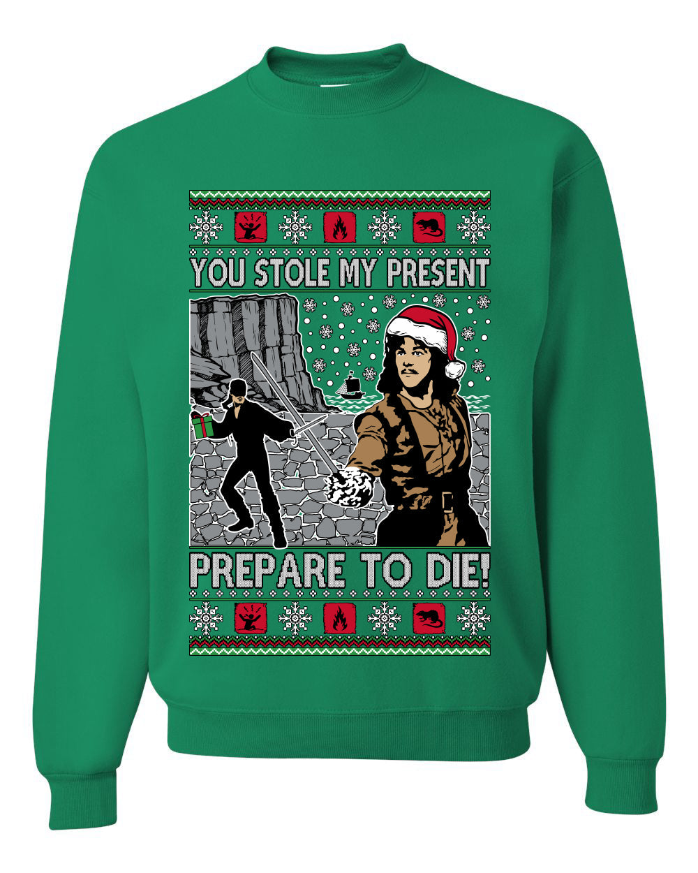 You Stole My Present Prepare To Die Cult Classic, Unisex Ugly Christmas Sweater, Crewneck Sweatshirts