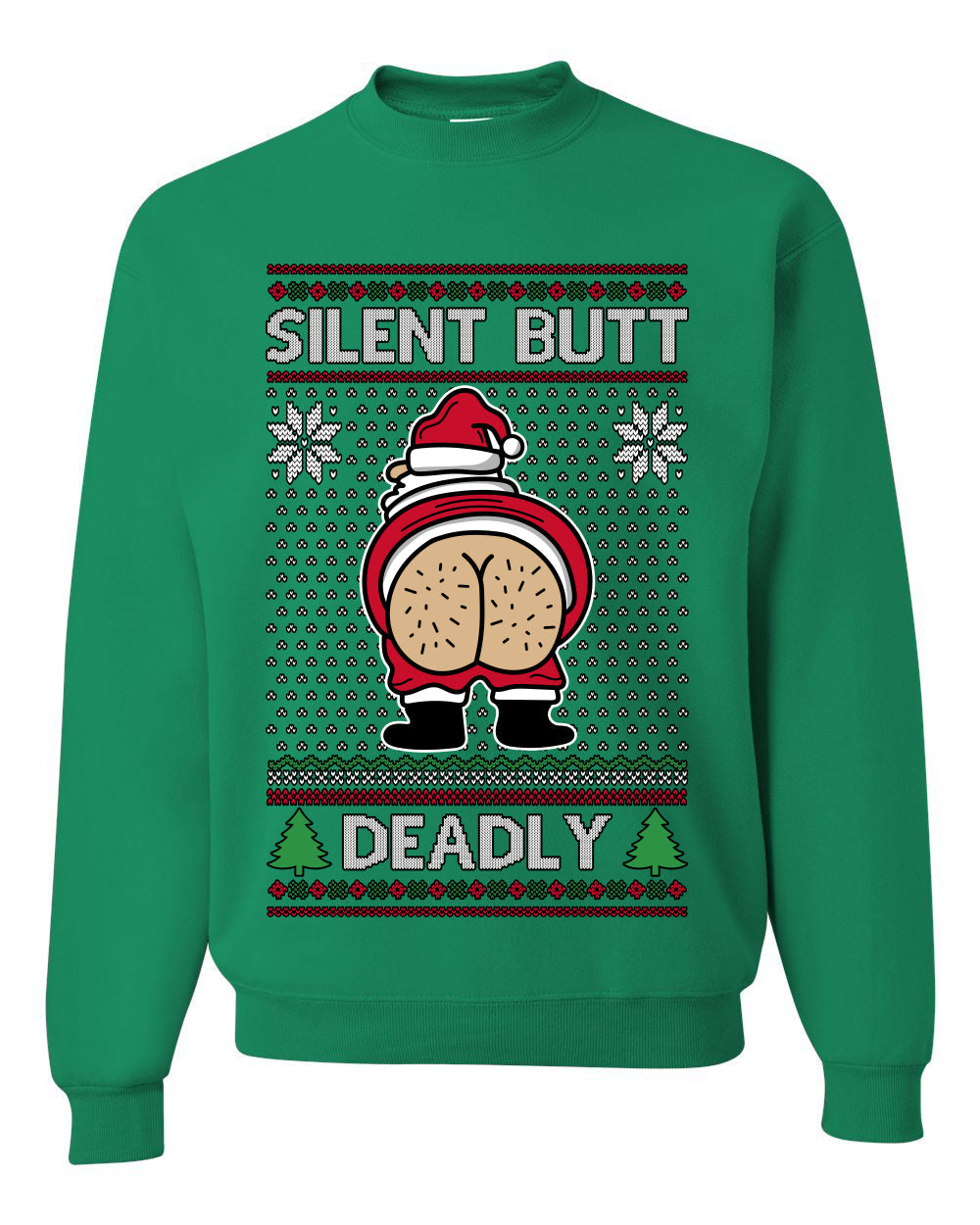 Silent Butt Deadly Farting Santa, Unisex Ugly Christmas Sweater, Crewneck Sweatshirts
