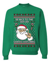 Be Nice To The Server Santa's Watching, Unisex Ugly Christmas Sweater, Crewneck Sweatshirts