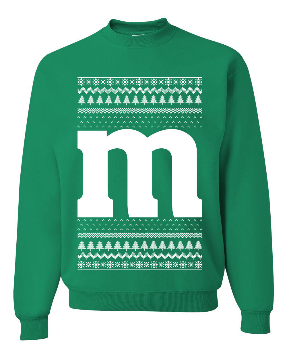 Letter M Christmas Candy, Unisex Ugly Christmas Sweater, Crewneck Sweatshirts