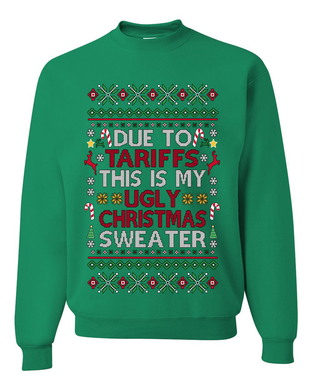 Due To Tariffs This Is My Ugly Christmas Sweater, Unisex Crewneck Sweatshirts