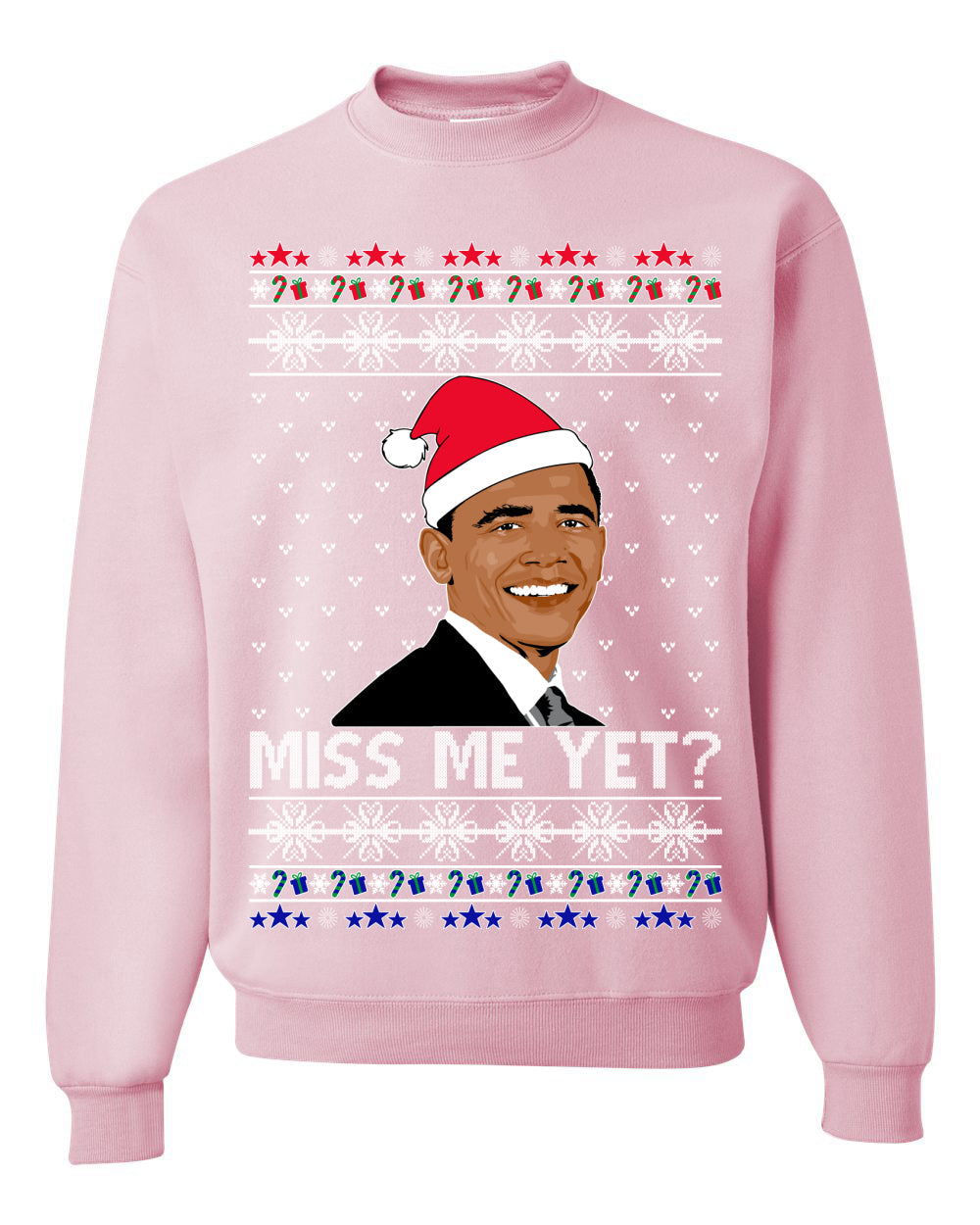 Miss Me Yet Obama Ugly Christmas Sweater Unisex Crewneck Sweatshirt