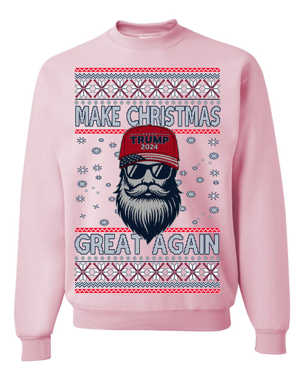 Make Christmas Great Again Trump Santa Claus 2024 MAGA,  Donald Trump JD Vance GOP Republican Ugly Christmas Sweater Crewneck Sweatshirt