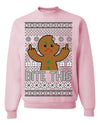 Bite This Funny Gingerbread Cookie Middle Finger Ugly Christmas Sweater Crewneck Sweatshirt