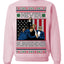 Never Surrender Pro Donald Trump Fight Fist Pump 2024 Ugly Christmas Sweater Crewneck Sweatshirt