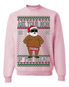 Ask Your Mom If I'm Real Funny Black Santa Claus Censored Ugly Christmas Sweater Crewneck Sweatshirt