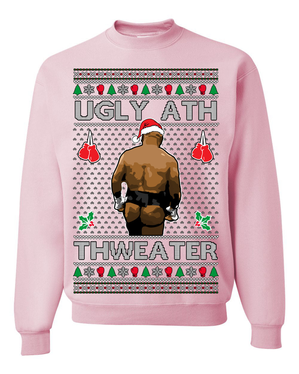 Ugly Ath Sweater Merry Chrithmith, Butt Viral Ugly Ass Boxing Fight, Funny Ugly Christmas Sweater Crewneck Sweatshirt