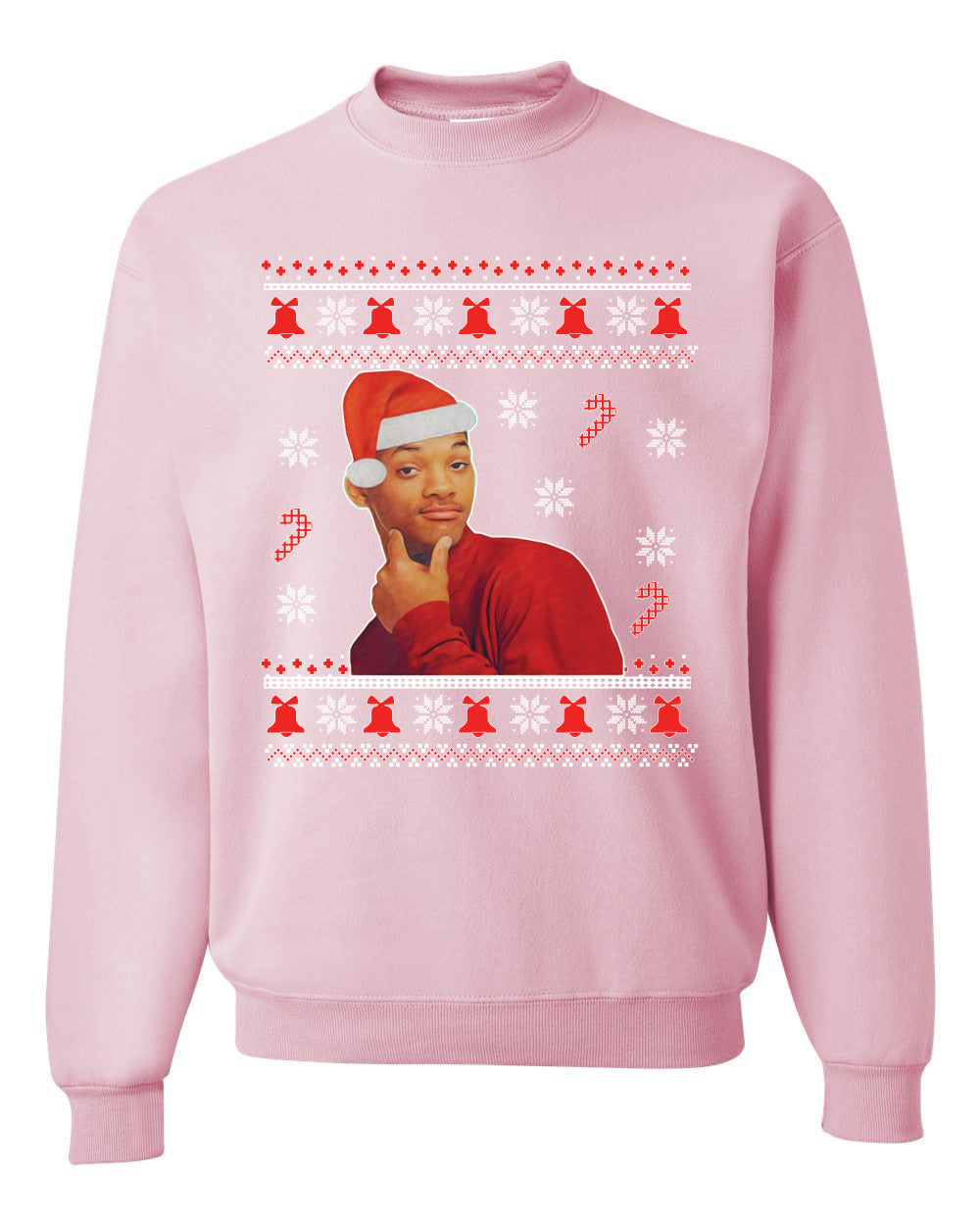 Will Smith Fresh Prince Of Bel Air  Christmas Xmas Candy Cane Ugly Christmas Sweater Unisex Crewneck Sweatshirt