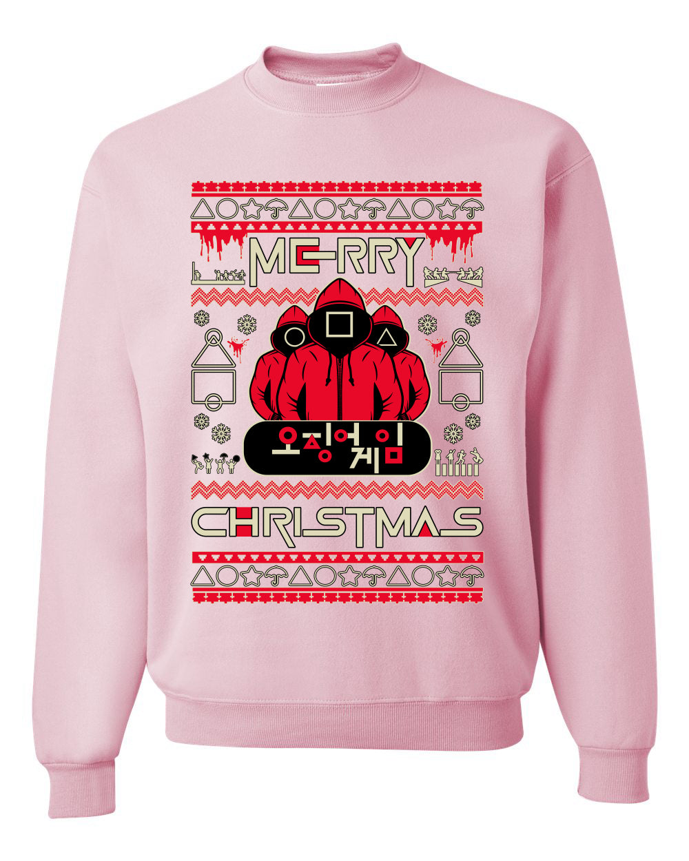 Merry Christmas Squid Games Ugly Christmas Sweater Unisex Crewneck Sweatshirt