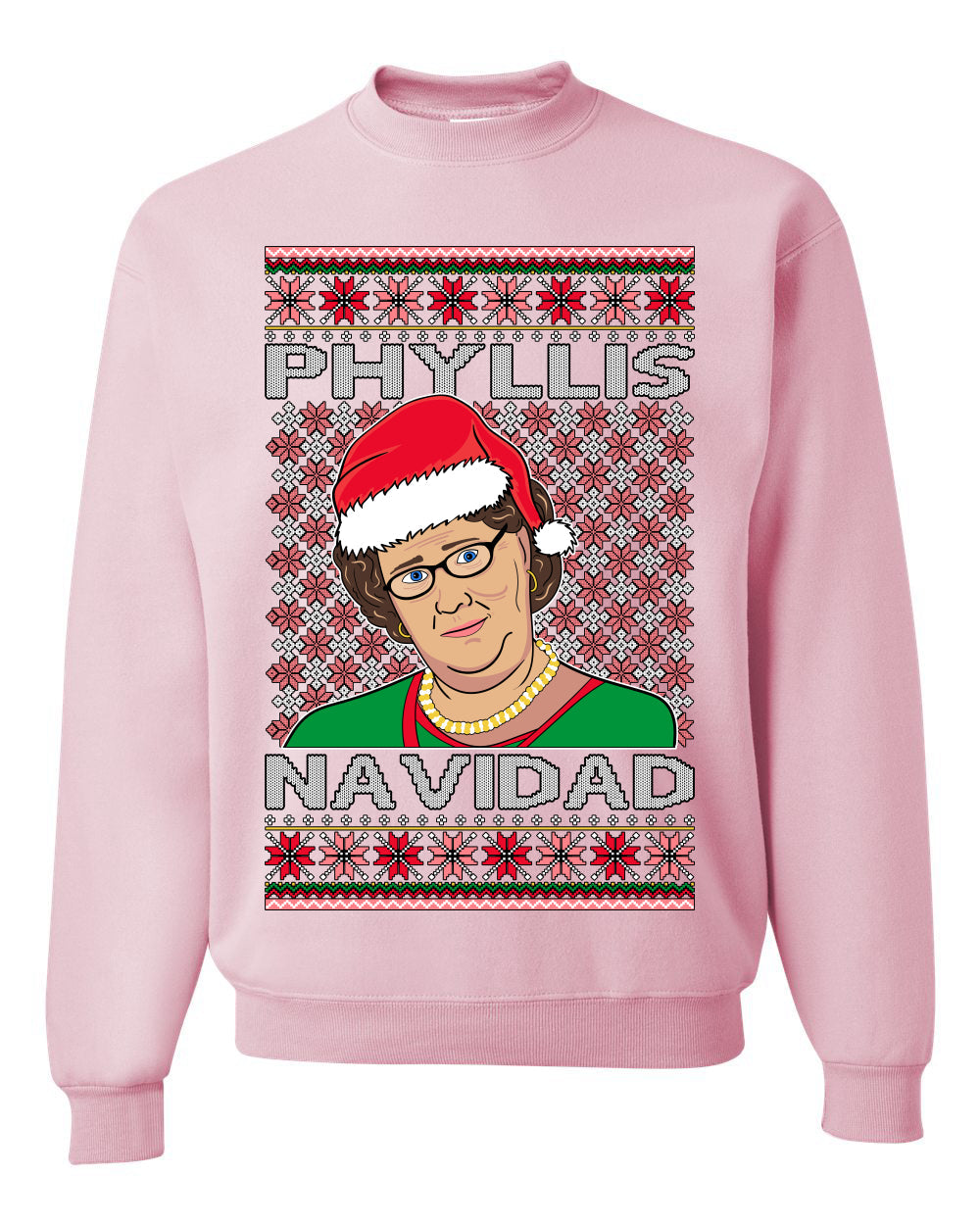 Office Phyllis Navidad Happy Holiday Ugly Christmas Sweater Unisex Crewneck Sweatshirt