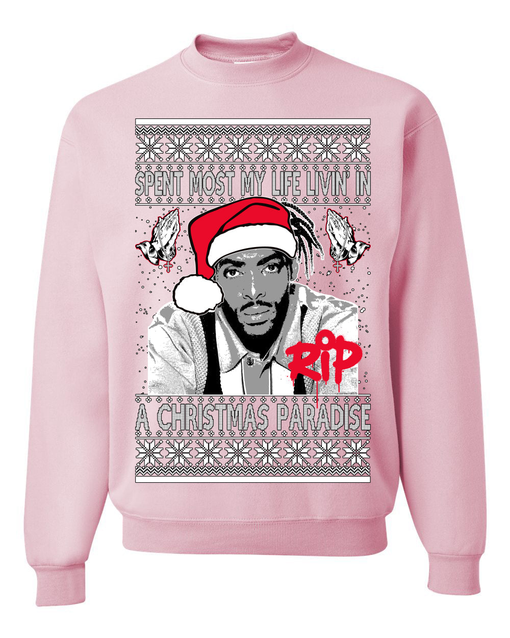 Cool Paradise Rapper Gangsta Paradise RIP Ugly Christmas Sweater Unisex Crewneck Sweatshirt
