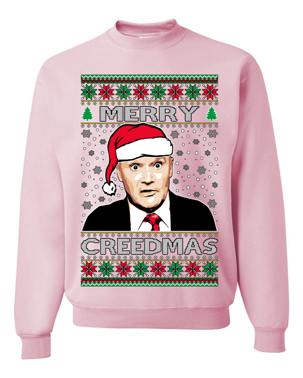 Merry Creedmas Office Humor TV Ugly Christmas Sweater Unisex Crewneck Sweatshirt
