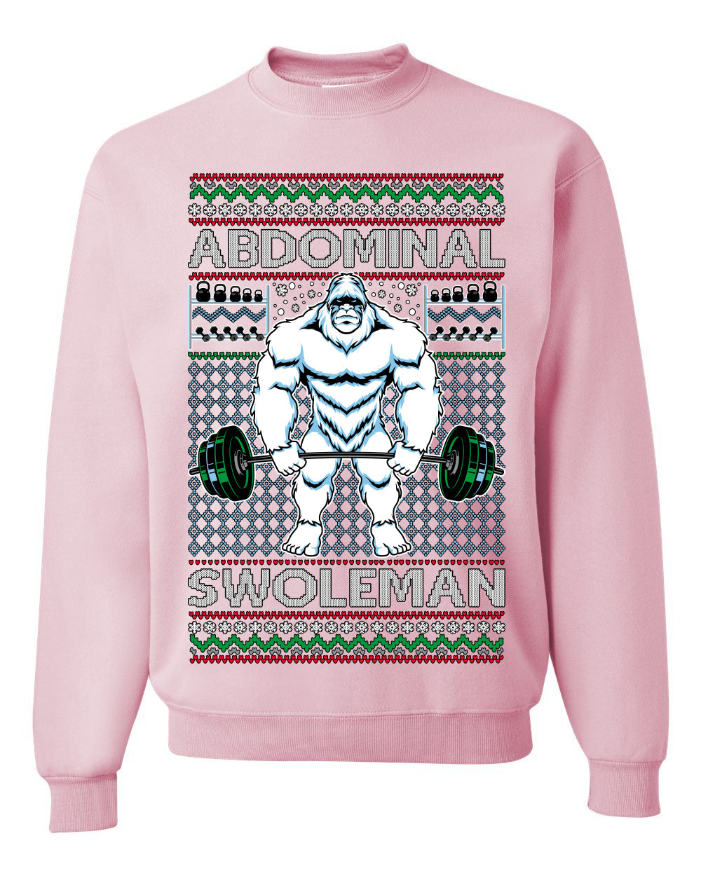 Abdominal Swoleman Fitness Yeti Ugly Christmas Sweater Unisex Crewneck Sweatshirt