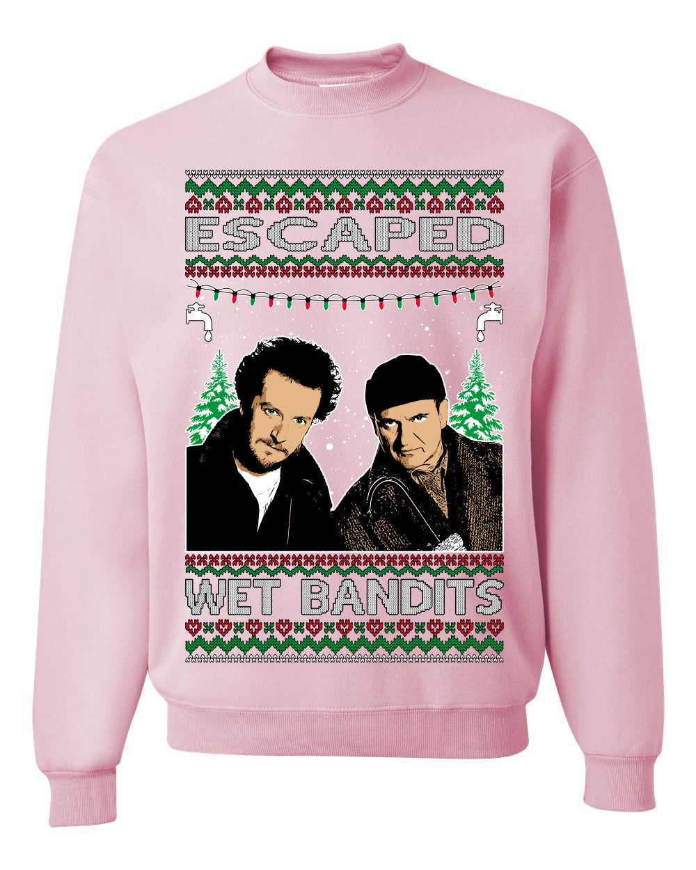 Escaped Bandits Classic Home Holiday Movie Ugly Christmas Sweater Unisex Crewneck Sweatshirt