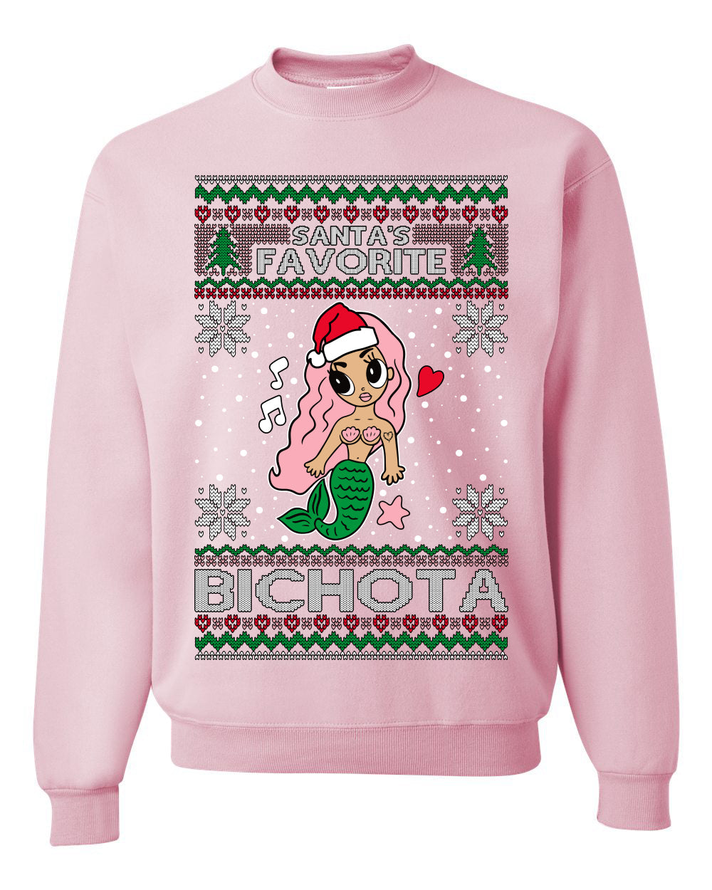 Christmas Karol G Santa's Favorite Bichota Ugly Christmas Sweater Unisex Crewneck Sweatshirt