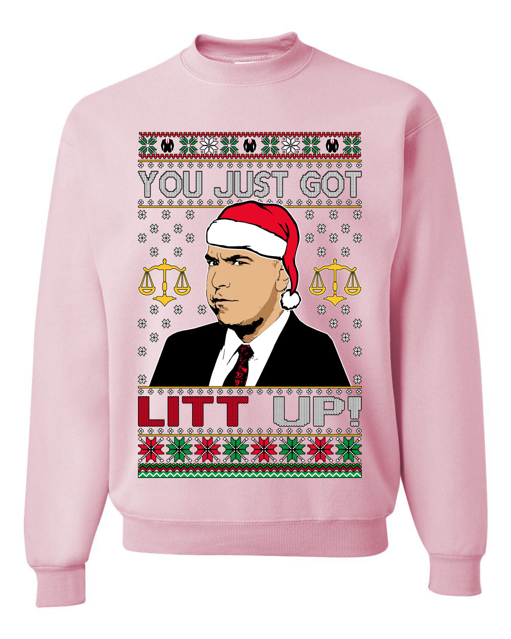 Just Got Litt Up Louis Tv Show Parody Ugly Christmas Sweater Unisex Crewneck Sweatshirt