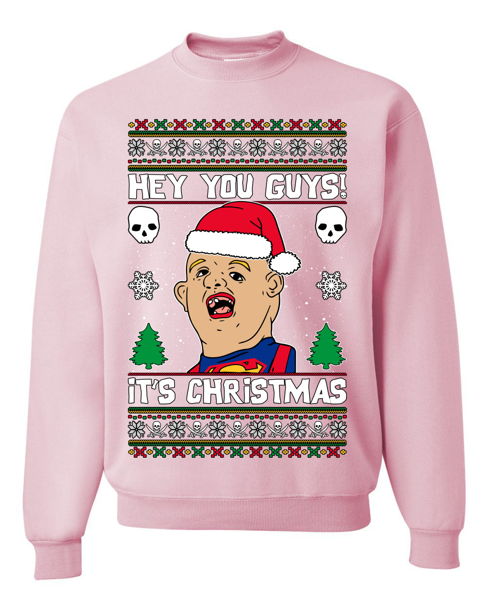 Hey You Guys! It's Sloth Never Say Die Ugly Christmas Sweater Unisex Crewneck Sweatshirt