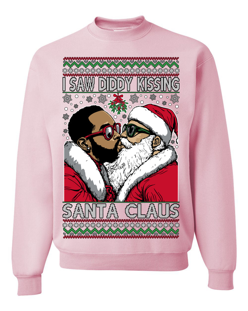 I Saw Diddy Kissing Santa Claus Funny Viral Music Meme Ugly Christmas Sweater
