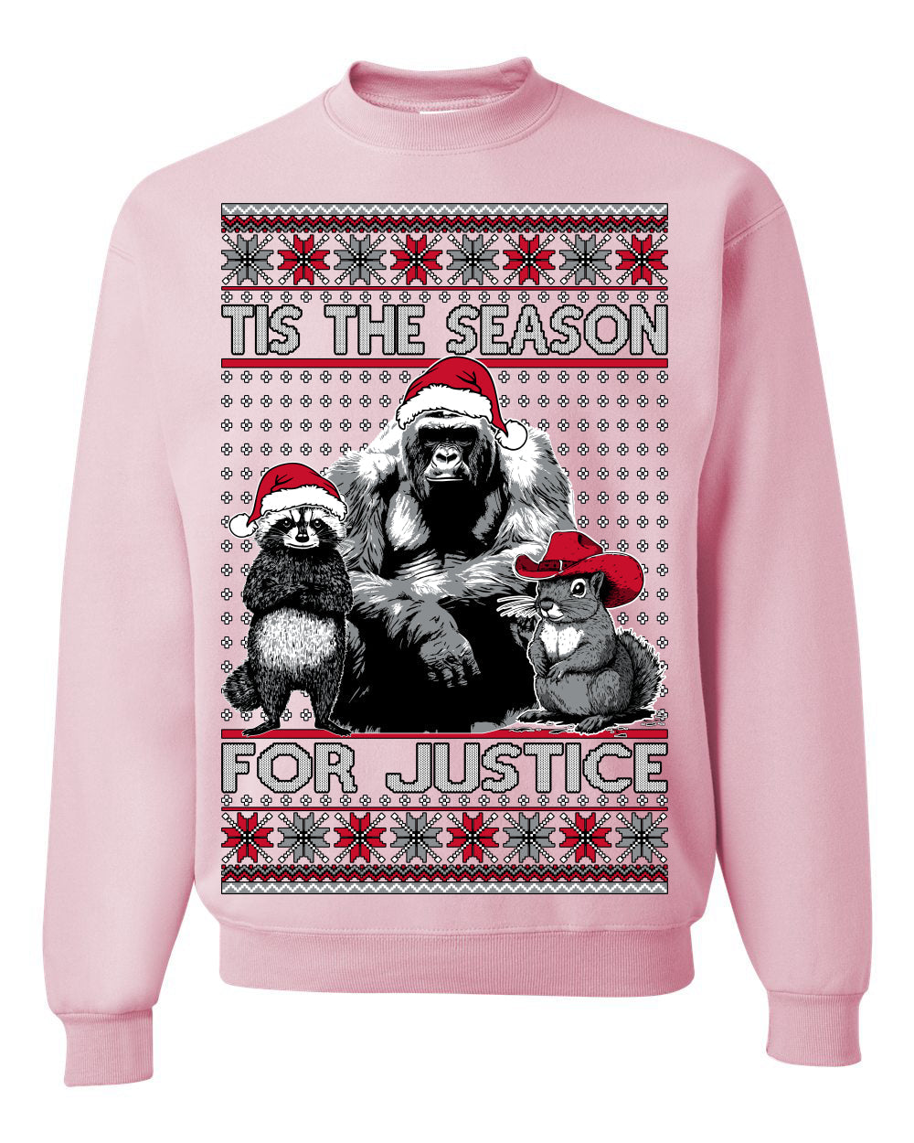 Tis the Season For Justice Harambe Peanut Fred Raccoon Ugly Christmas Sweater