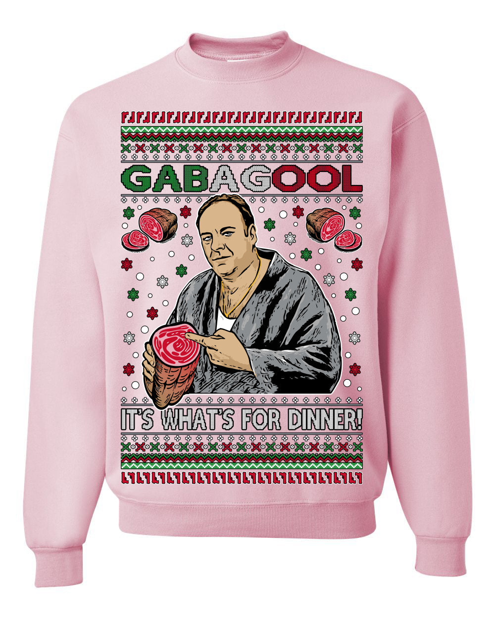 Gabagool It's What's for Dinner, Funny Tony Italian NJ New Jersey Mafia, Classic TV Show Ugly Christmas Sweater Crewneck Sweatshirt