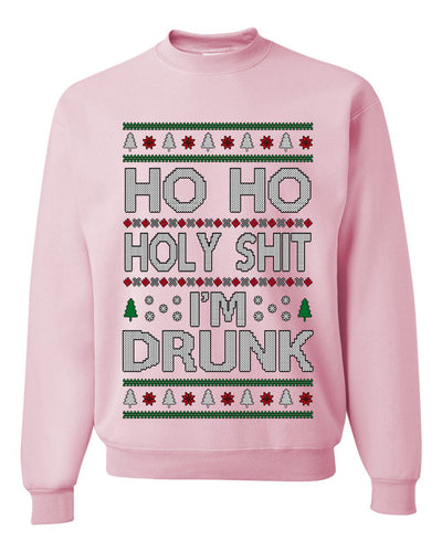 Ho Ho I'm Drunk, Funny Humor Christmas Unisex Sweater, Ugly Christmas Crewneck Sweatshirts