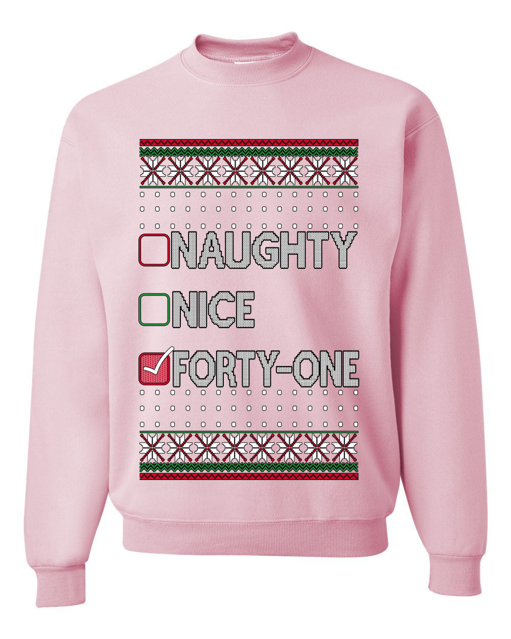 Naughty Nice 41, Simple List, Ugly Christmas Unisex Sweater, Funny Meme, Crewneck Sweatshirts