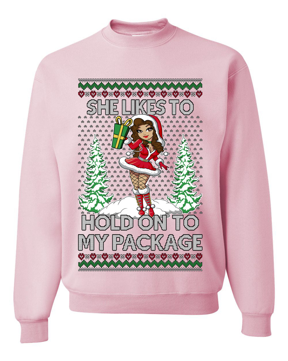 Hold My Package, Funny Unisex Ugly Christmas Crewneck Sweatshirts