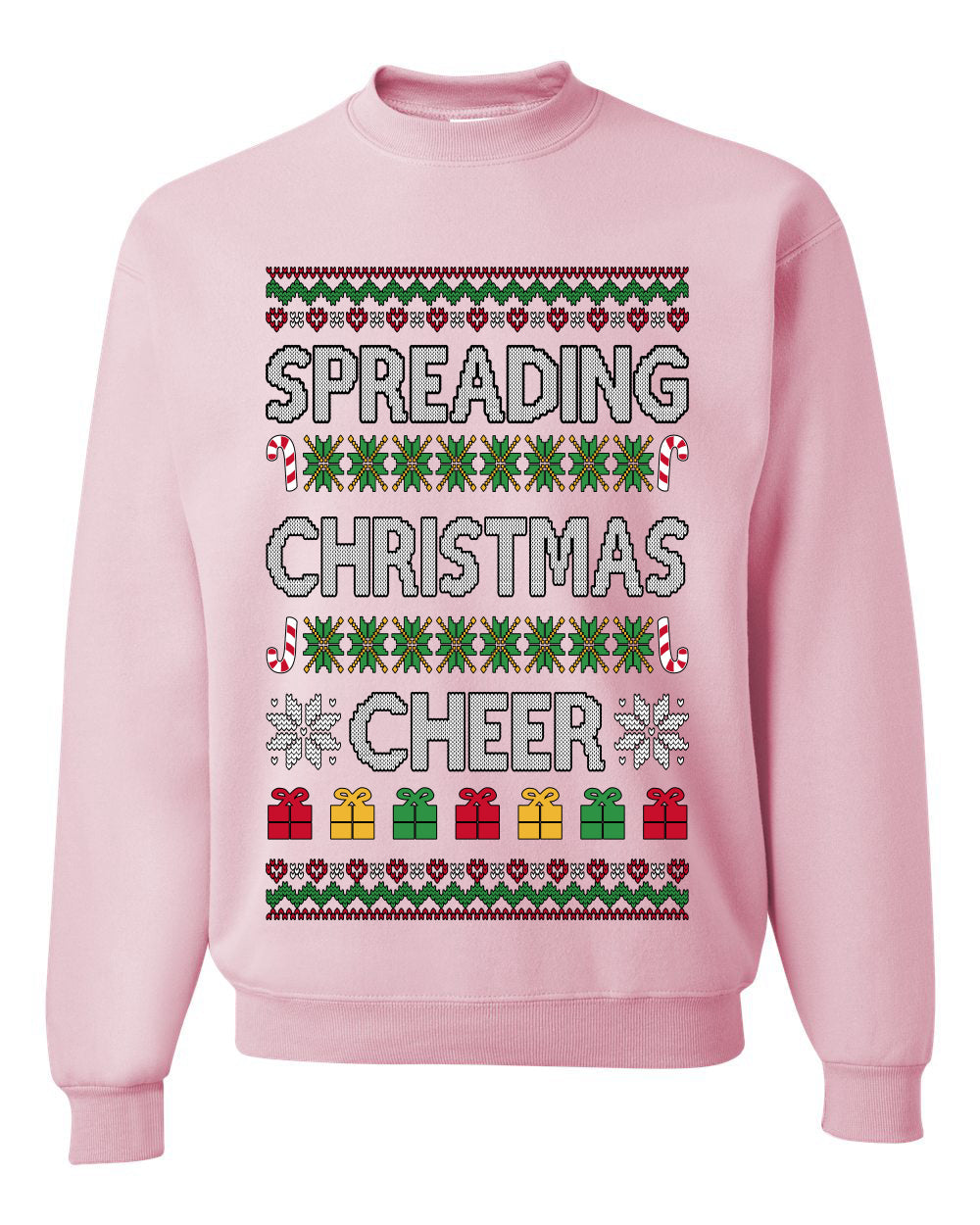 Spreading Christmas Cheer, Unisex Ugly Christmas Sweater Crewneck Sweatshirts
