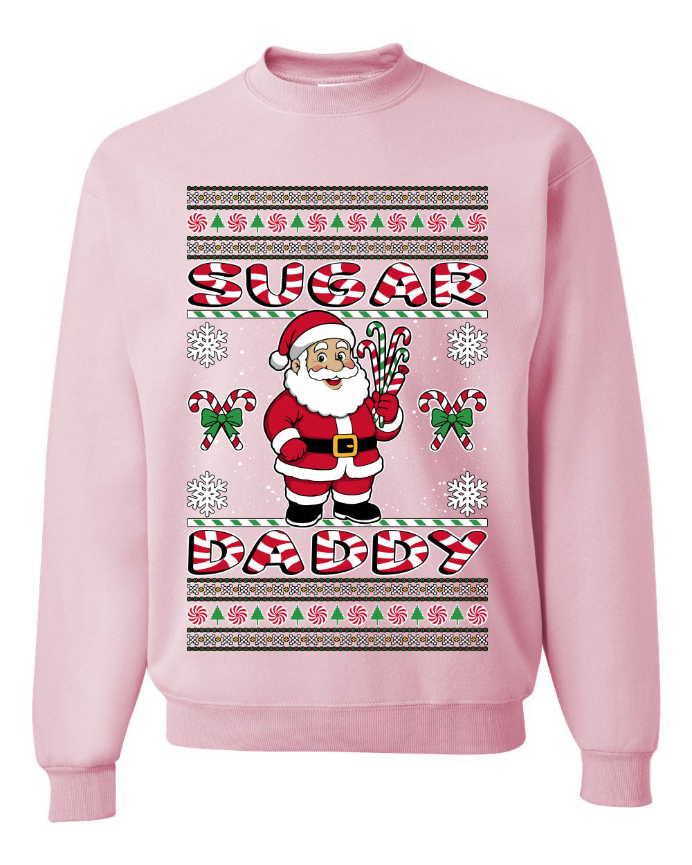 Sugar Daddy Santa, Unisex Ugly Christmas Sweater Crewneck Sweatshirts