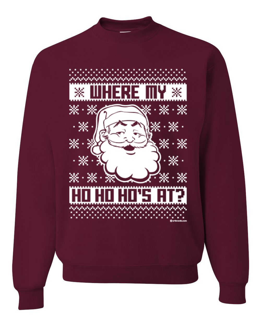 Where's My Ho Ho Hos | Santa Design Merry Ugly Christmas Sweater Unisex Crewneck Graphic Sweatshirt