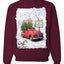 Winter Merry Christmas Trees Festive Red Truck Merry Christmas Unisex Crewneck Graphic Sweatshirt
