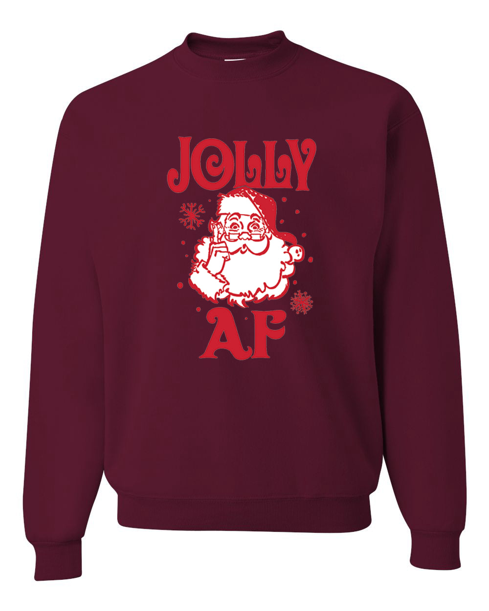Santa Jolly AF Merry Christmas Unisex Crewneck Graphic Sweatshirt