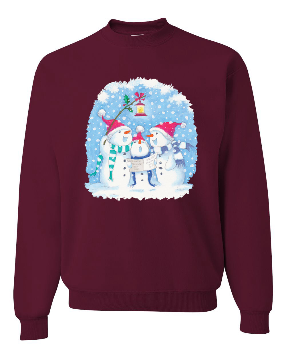 Singing Snowmen Merry Christmas Unisex Crewneck Graphic Sweatshirt